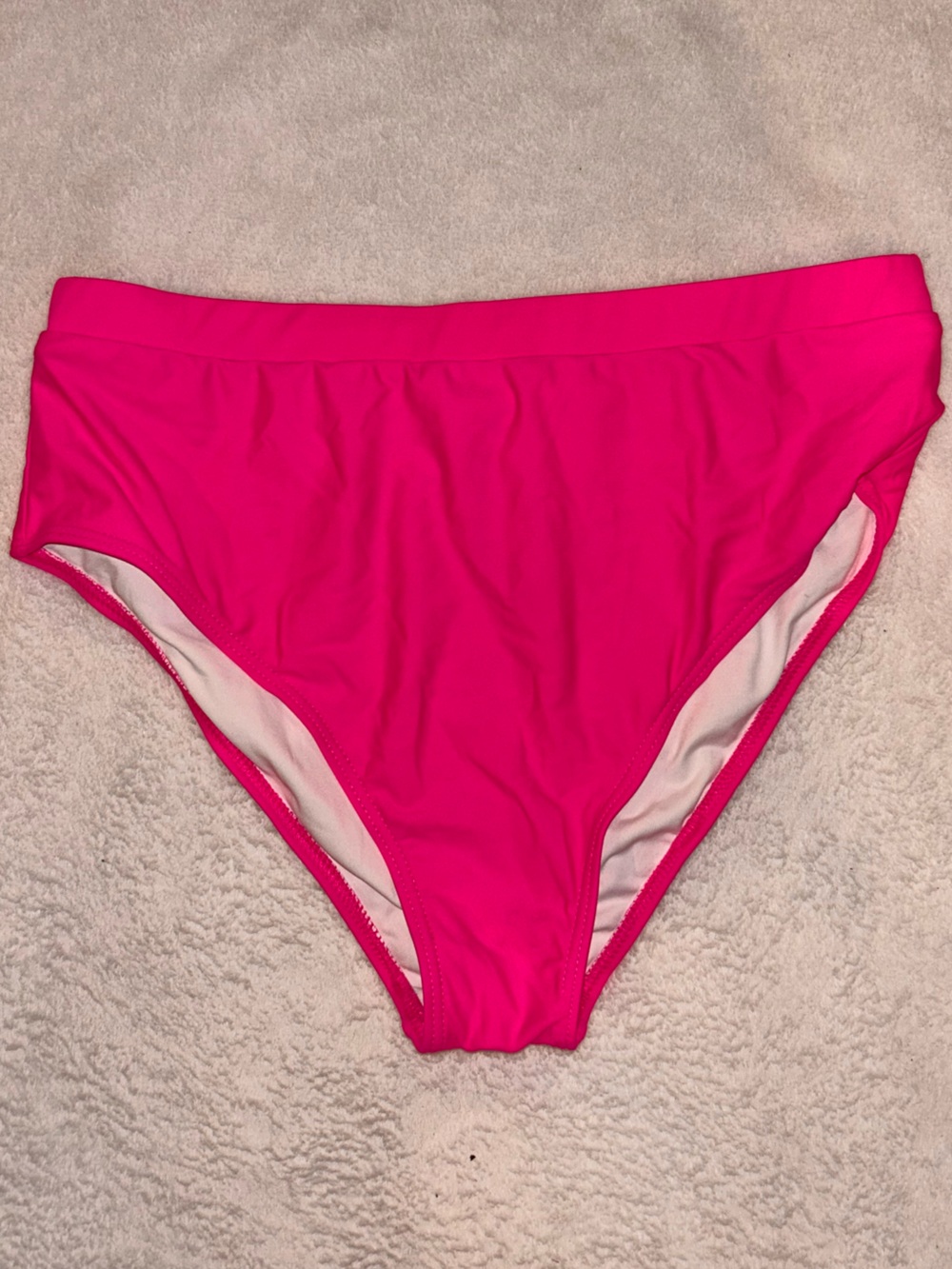 Pink Lily Hot Pink High Waist Bikini Bottom